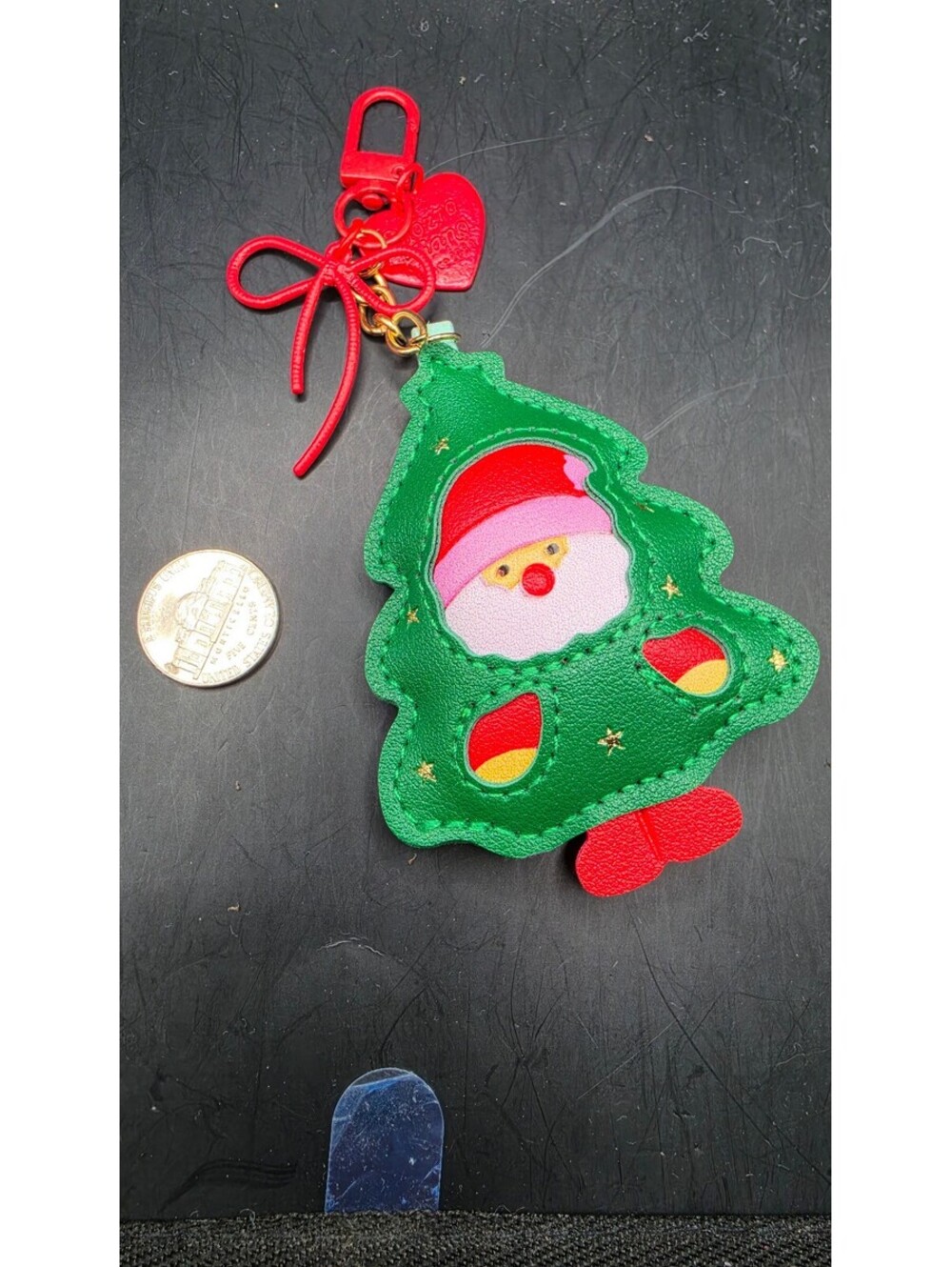 Cute Christmas Tree Santa Keychain Charm